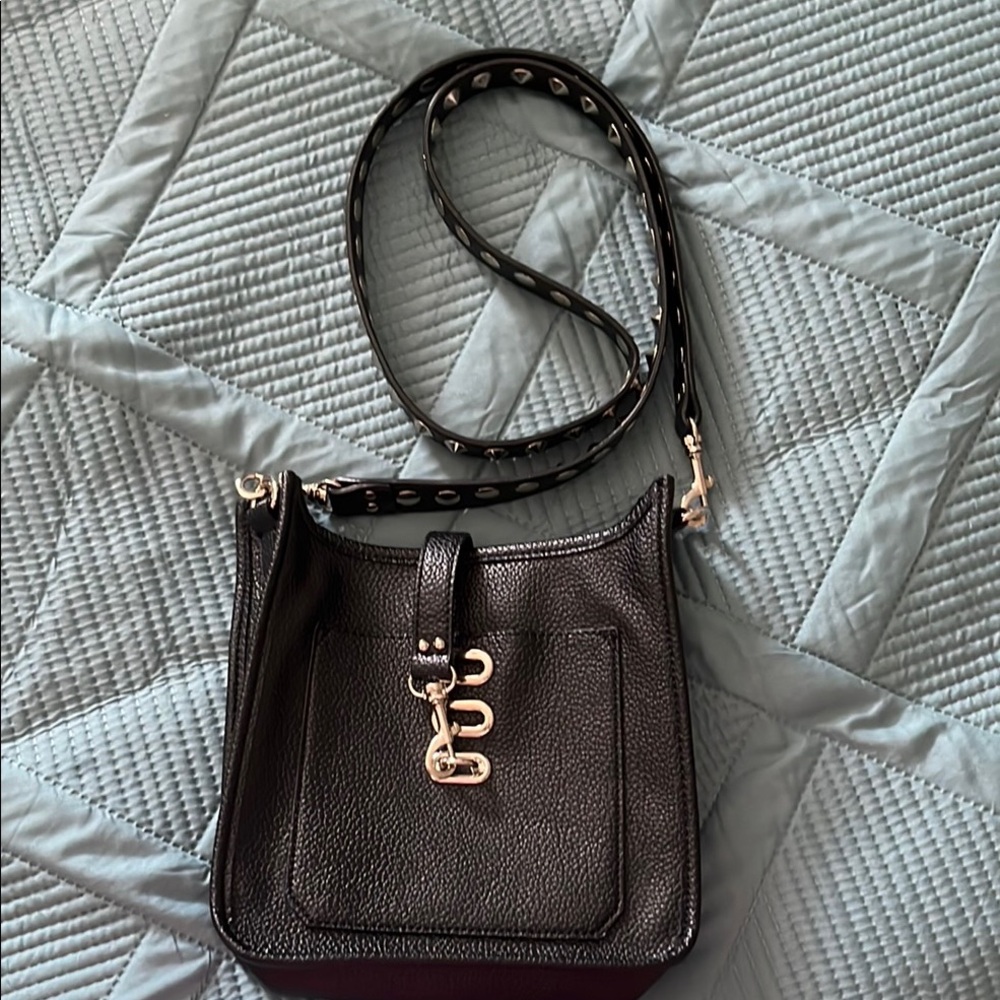 Steve Madden Black Vegan Studded Crossbody Bag